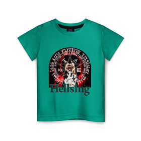 Детская футболка хлопок с принтом Hellsing символ Алукарда в Петрозаводске, 100% хлопок | круглый вырез горловины, полуприлегающий силуэт, длина до линии бедер | anime | hellsing | аниме | анимэ | манга | хеллсинг