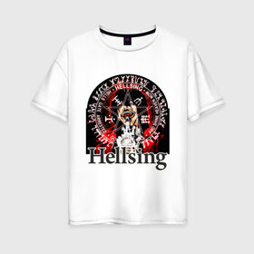 Женская футболка хлопок Oversize с принтом Hellsing символ Алукарда в Петрозаводске, 100% хлопок | свободный крой, круглый ворот, спущенный рукав, длина до линии бедер
 | anime | hellsing | аниме | анимэ | манга | хеллсинг