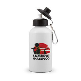 Бутылка спортивная с принтом Самурай Champloo закат в Петрозаводске, металл | емкость — 500 мл, в комплекте две пластиковые крышки и карабин для крепления | Тематика изображения на принте: anime | samurai champloo | аниме | анимэ | самурай чамплу