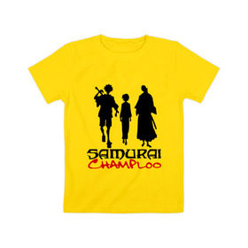 Детская футболка хлопок с принтом Самурай Чамплоо в Петрозаводске, 100% хлопок | круглый вырез горловины, полуприлегающий силуэт, длина до линии бедер | anime | samurai champloo | аниме | анимэ | самурай чамплу
