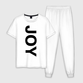Мужская пижама хлопок с принтом Joy BMW в Петрозаводске, 100% хлопок | брюки и футболка прямого кроя, без карманов, на брюках мягкая резинка на поясе и по низу штанин
 | bmw | joy | motosport | авто | автобренды | бмв | бэха | логотип бмв
