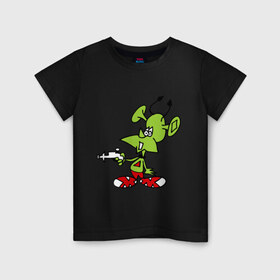 Детская футболка хлопок с принтом зеленый марсианин в Петрозаводске, 100% хлопок | круглый вырез горловины, полуприлегающий силуэт, длина до линии бедер | зеленый марсианин | инопланетянин | марсианин | марсоход | прикольные картинки
