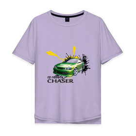 Мужская футболка хлопок Oversize с принтом toyota chaser зеленая в Петрозаводске, 100% хлопок | свободный крой, круглый ворот, “спинка” длиннее передней части | chaser | toyota | toyota chaser зеленая | зеленая | тоета | тойета | тойота