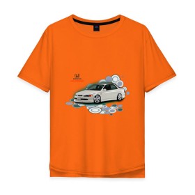 Мужская футболка хлопок Oversize с принтом Honda ACCORD в Петрозаводске, 100% хлопок | свободный крой, круглый ворот, “спинка” длиннее передней части | honda | honda accord | tourer | хонда аккорд | японские автомобили