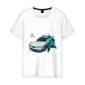 Мужская футболка хлопок с принтом Honda INSPIRE в Петрозаводске, 100% хлопок | прямой крой, круглый вырез горловины, длина до линии бедер, слегка спущенное плечо. | honda | tourer | хонда инспайр | японские автомобили