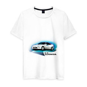 Мужская футболка хлопок с принтом Honda INTEGRA в Петрозаводске, 100% хлопок | прямой крой, круглый вырез горловины, длина до линии бедер, слегка спущенное плечо. | Тематика изображения на принте: honda interga | tourer | ходна интегра | японские автомобили