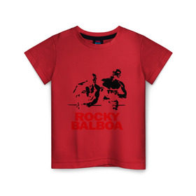 Детская футболка хлопок с принтом Rocky Balboa в Петрозаводске, 100% хлопок | круглый вырез горловины, полуприлегающий силуэт, длина до линии бедер | boxing | боксер | роки | рокки | рокки бальбоа | спорт