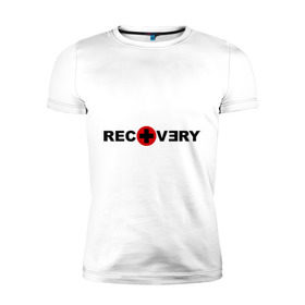Мужская футболка премиум с принтом recovery в Петрозаводске, 92% хлопок, 8% лайкра | приталенный силуэт, круглый вырез ворота, длина до линии бедра, короткий рукав | eminm | еминем | реп | репчик | рэп