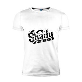 Мужская футболка премиум с принтом the shady в Петрозаводске, 92% хлопок, 8% лайкра | приталенный силуэт, круглый вырез ворота, длина до линии бедра, короткий рукав | eminm | slim shady | еминем | реп | репчик | рэп