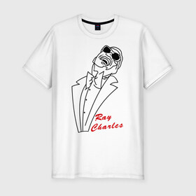 Мужская футболка премиум с принтом Ray Charles (1) в Петрозаводске, 92% хлопок, 8% лайкра | приталенный силуэт, круглый вырез ворота, длина до линии бедра, короткий рукав | 