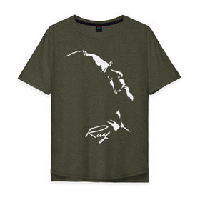 Мужская футболка хлопок Oversize с принтом Ray Charles в Петрозаводске, 100% хлопок | свободный крой, круглый ворот, “спинка” длиннее передней части | jazz | ray charles | джаз | музыка | рэй чарльз