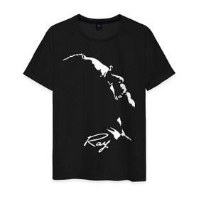 Мужская футболка хлопок с принтом Ray Charles в Петрозаводске, 100% хлопок | прямой крой, круглый вырез горловины, длина до линии бедер, слегка спущенное плечо. | Тематика изображения на принте: jazz | ray charles | джаз | музыка | рэй чарльз