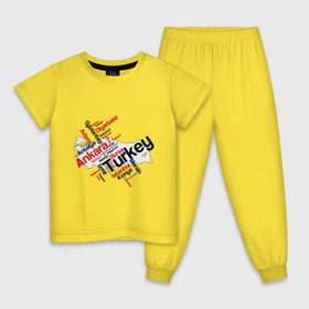 Детская пижама хлопок с принтом Турция (крупные города) в Петрозаводске, 100% хлопок |  брюки и футболка прямого кроя, без карманов, на брюках мягкая резинка на поясе и по низу штанин
 | Тематика изображения на принте: turkey | для туристов | туристические | турция