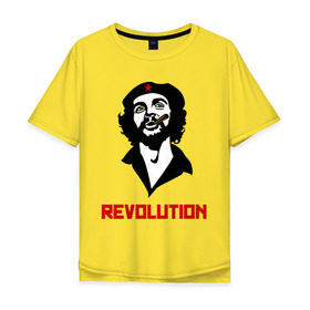 Мужская футболка хлопок Oversize с принтом Che Guevara Revolution в Петрозаводске, 100% хлопок | свободный крой, круглый ворот, “спинка” длиннее передней части | Тематика изображения на принте: че гевара