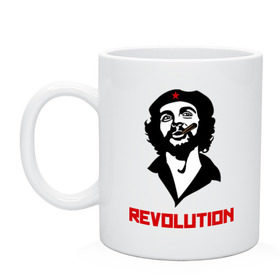 Кружка с принтом Che Guevara Revolution в Петрозаводске, керамика | объем — 330 мл, диаметр — 80 мм. Принт наносится на бока кружки, можно сделать два разных изображения | Тематика изображения на принте: че гевара