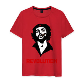 Мужская футболка хлопок с принтом Che Guevara Revolution в Петрозаводске, 100% хлопок | прямой крой, круглый вырез горловины, длина до линии бедер, слегка спущенное плечо. | че гевара