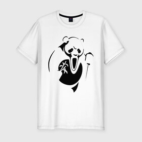 Мужская футболка премиум с принтом Панда крик в Петрозаводске, 92% хлопок, 8% лайкра | приталенный силуэт, круглый вырез ворота, длина до линии бедра, короткий рукав | панда