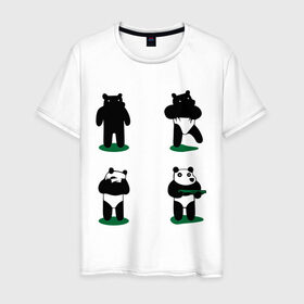 Мужская футболка хлопок с принтом Ограбление по-пандовски в Петрозаводске, 100% хлопок | прямой крой, круглый вырез горловины, длина до линии бедер, слегка спущенное плечо. | 