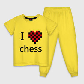 Детская пижама хлопок с принтом I love chess в Петрозаводске, 100% хлопок |  брюки и футболка прямого кроя, без карманов, на брюках мягкая резинка на поясе и по низу штанин
 | chess | i love chess | шахматы | я люблю шахматы