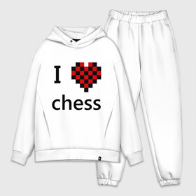 Мужской костюм хлопок OVERSIZE с принтом I love chess в Петрозаводске,  |  | chess | i love chess | шахматы | я люблю шахматы