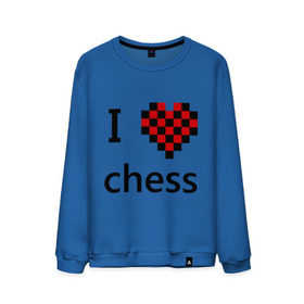 Мужской свитшот хлопок с принтом I love chess в Петрозаводске, 100% хлопок |  | chess | i love chess | шахматы | я люблю шахматы