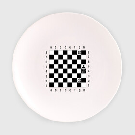 Тарелка с принтом Шахматная комбинация 1 в Петрозаводске, фарфор | диаметр - 210 мм
диаметр для нанесения принта - 120 мм | Тематика изображения на принте: комбинация | шахматист | шахматная доска | шахматы
