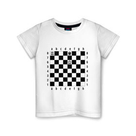 Детская футболка хлопок с принтом Комбинация шах и мат в Петрозаводске, 100% хлопок | круглый вырез горловины, полуприлегающий силуэт, длина до линии бедер | Тематика изображения на принте: checkmate | мат | шах | шах и мат | шахматист | шахматная доска | шахматы