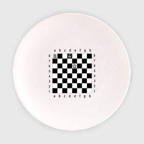 Тарелка с принтом Комбинация Шах в Петрозаводске, фарфор | диаметр - 210 мм
диаметр для нанесения принта - 120 мм | checkmate | мат | шах | шах и мат | шахматист | шахматная доска | шахматы
