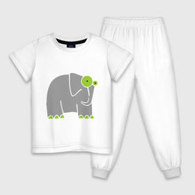 Детская пижама хлопок с принтом Веселый слоник в Петрозаводске, 100% хлопок |  брюки и футболка прямого кроя, без карманов, на брюках мягкая резинка на поясе и по низу штанин
 | слон