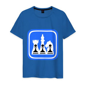Мужская футболка хлопок с принтом белые-черные в Петрозаводске, 100% хлопок | прямой крой, круглый вырез горловины, длина до линии бедер, слегка спущенное плечо. | chess | дорожный знак | знак | шахматы