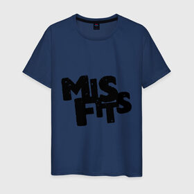 Мужская футболка хлопок с принтом Misfits лого в Петрозаводске, 100% хлопок | прямой крой, круглый вырез горловины, длина до линии бедер, слегка спущенное плечо. | missfit | мисфит | отбросы | сериалы