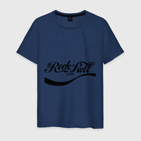 Мужская футболка хлопок с принтом Rock n Roll в Петрозаводске, 100% хлопок | прямой крой, круглый вырез горловины, длина до линии бедер, слегка спущенное плечо. | rock n roll | антибренд | разное | рок и рол