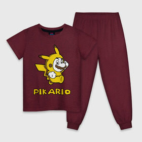 Детская пижама хлопок с принтом Pikario в Петрозаводске, 100% хлопок |  брюки и футболка прямого кроя, без карманов, на брюках мягкая резинка на поясе и по низу штанин
 | марио