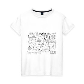 Женская футболка хлопок с принтом Все силы(F) физики в Петрозаводске, 100% хлопок | прямой крой, круглый вырез горловины, длина до линии бедер, слегка спущенное плечо | для студентов | студенческие | физика | шпаргалка | шпаргалки | шпоры