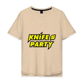 Мужская футболка хлопок Oversize с принтом Knife party в Петрозаводске, 100% хлопок | свободный крой, круглый ворот, “спинка” длиннее передней части | dubstep | вечеринка | даб степ | дабстеп | музыка