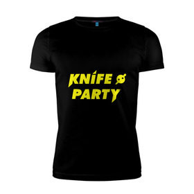 Мужская футболка премиум с принтом Knife party в Петрозаводске, 92% хлопок, 8% лайкра | приталенный силуэт, круглый вырез ворота, длина до линии бедра, короткий рукав | dubstep | вечеринка | даб степ | дабстеп | музыка