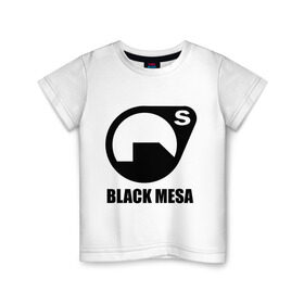 Детская футболка хлопок с принтом Black mesa Black logo в Петрозаводске, 100% хлопок | круглый вырез горловины, полуприлегающий силуэт, длина до линии бедер | Тематика изображения на принте: black mesa | игры | компьютерные игры