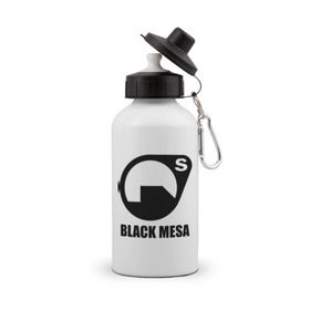 Бутылка спортивная с принтом Black mesa Black logo в Петрозаводске, металл | емкость — 500 мл, в комплекте две пластиковые крышки и карабин для крепления | black mesa | игры | компьютерные игры