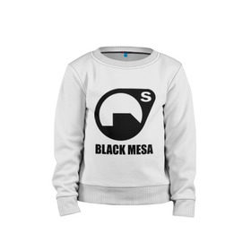 Детский свитшот хлопок с принтом Black mesa Black logo в Петрозаводске, 100% хлопок | круглый вырез горловины, эластичные манжеты, пояс и воротник | black mesa | игры | компьютерные игры