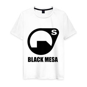 Мужская футболка хлопок с принтом Black mesa Black logo в Петрозаводске, 100% хлопок | прямой крой, круглый вырез горловины, длина до линии бедер, слегка спущенное плечо. | black mesa | игры | компьютерные игры