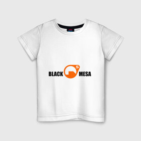 Детская футболка хлопок с принтом Black mesa Main logo в Петрозаводске, 100% хлопок | круглый вырез горловины, полуприлегающий силуэт, длина до линии бедер | Тематика изображения на принте: black mesa | игры | компьютерные игры