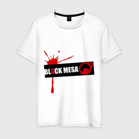 Мужская футболка хлопок с принтом Black mesa Blood в Петрозаводске, 100% хлопок | прямой крой, круглый вырез горловины, длина до линии бедер, слегка спущенное плечо. | black mesa | игры | компьютерные игры