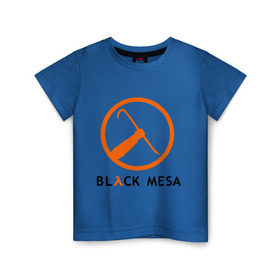 Детская футболка хлопок с принтом Black mesa Orange logo в Петрозаводске, 100% хлопок | круглый вырез горловины, полуприлегающий силуэт, длина до линии бедер | Тематика изображения на принте: black mesa | игры | компьютерные игры