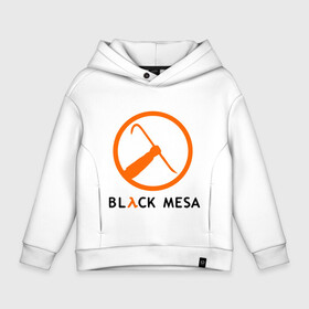 Детское худи Oversize хлопок с принтом Black mesa Orange logo в Петрозаводске, френч-терри — 70% хлопок, 30% полиэстер. Мягкий теплый начес внутри —100% хлопок | боковые карманы, эластичные манжеты и нижняя кромка, капюшон на магнитной кнопке | black mesa | игры | компьютерные игры