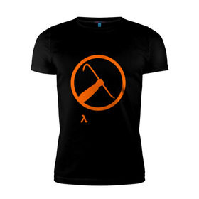 Мужская футболка премиум с принтом Black mesa Orange logo в Петрозаводске, 92% хлопок, 8% лайкра | приталенный силуэт, круглый вырез ворота, длина до линии бедра, короткий рукав | black mesa | игры | компьютерные игры