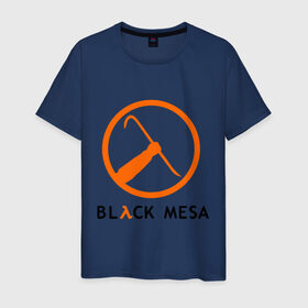 Мужская футболка хлопок с принтом Black mesa Orange logo в Петрозаводске, 100% хлопок | прямой крой, круглый вырез горловины, длина до линии бедер, слегка спущенное плечо. | black mesa | игры | компьютерные игры