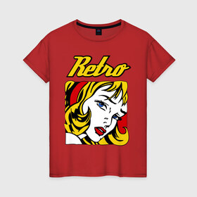 Женская футболка хлопок с принтом Retro girl в Петрозаводске, 100% хлопок | прямой крой, круглый вырез горловины, длина до линии бедер, слегка спущенное плечо | america | retro | америка | винтаж | ретро