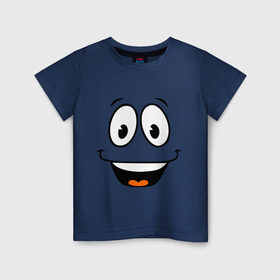 Детская футболка хлопок с принтом Радостный смайлик в Петрозаводске, 100% хлопок | круглый вырез горловины, полуприлегающий силуэт, длина до линии бедер | cool777 | smile | смайл | смайлик | улыбка