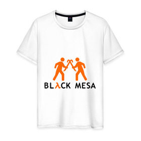 Мужская футболка хлопок с принтом Black mesa Orange men в Петрозаводске, 100% хлопок | прямой крой, круглый вырез горловины, длина до линии бедер, слегка спущенное плечо. | black mesa | игры | компьютерные игры