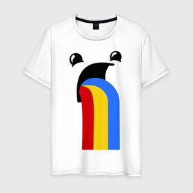 Мужская футболка хлопок с принтом Funny Rainbow в Петрозаводске, 100% хлопок | прямой крой, круглый вырез горловины, длина до линии бедер, слегка спущенное плечо. | 